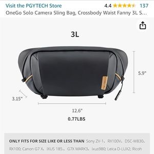 Pgytech OneGo Solo Crossbody Sling Bag